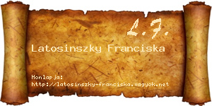 Latosinszky Franciska névjegykártya